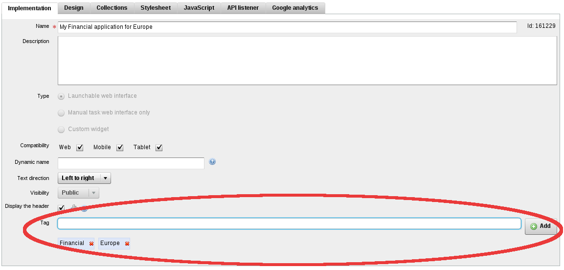 How to handle tags in user interface